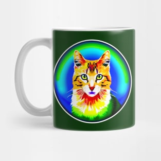 Colorful Rainbow Cats Digital Portrait (MD23Ar011) Mug